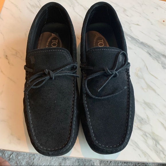 Men’s GOMMINO DRIVING SHOES IN SUEDE - BLACK - Picture 1 of 8